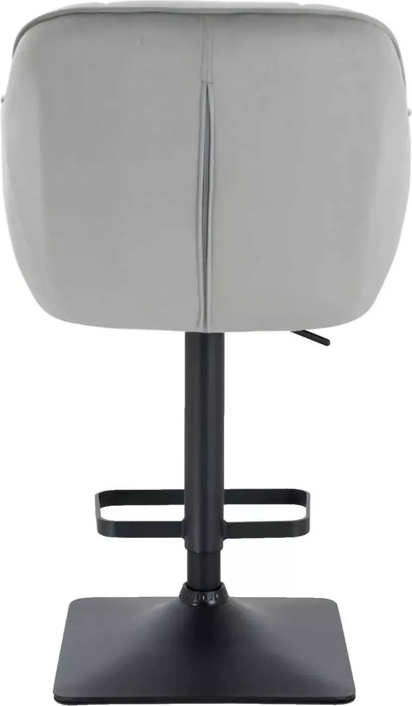 LuxuryForm DESIGN Barová stolička AVOLA VELUR na čiernej hranatej podstave - svetlo šedá