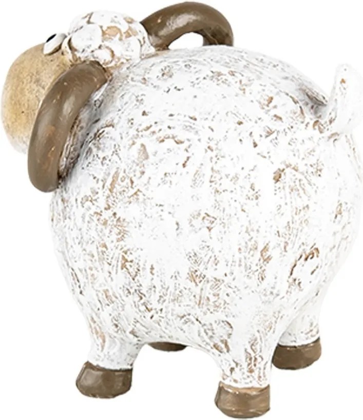 Decorative Figurine Sheep 9x7x8 Cm White Plastic - 9*7*8 cm
