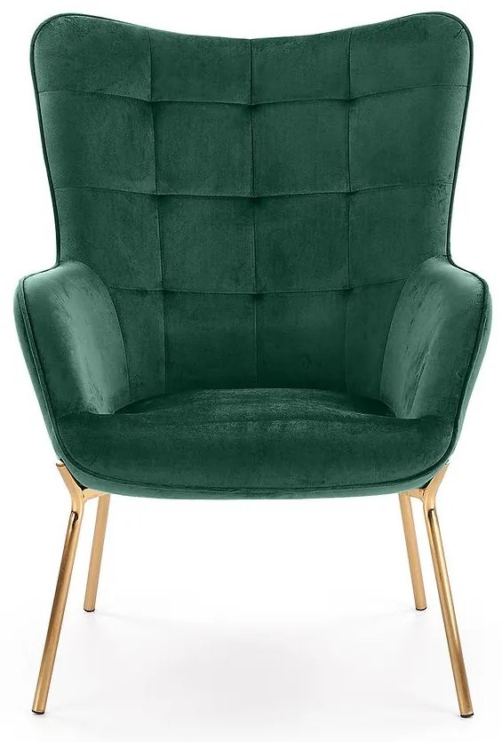 Kreslo Castel 2 zelená/zlatý