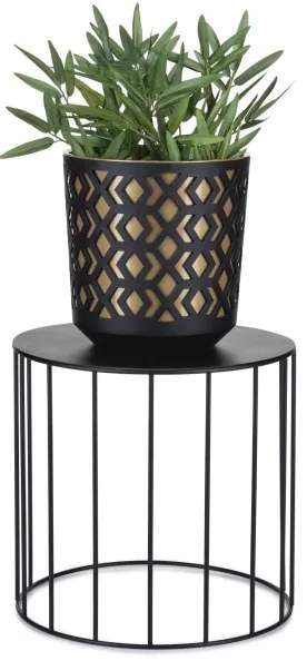 SADA 3x Stojan na kvety LOFT čierna