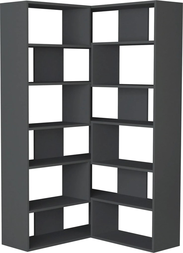 Moderná rohová knižnica Houseland Molly No.4 antracit