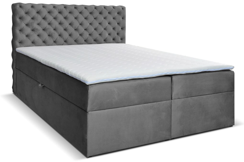 Manželská posteľ Boxspring 180 cm Orimis (sivá) (s matracom). Akcia -20%. Vlastná spoľahlivá doprava až k Vám domov. 1033236