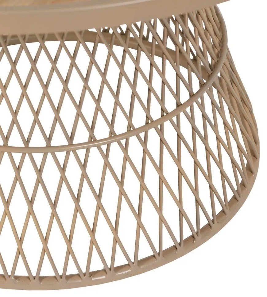 Ratanový okrúhly konferenčný stolík v prírodnej farbe ø 70 cm – Ixia