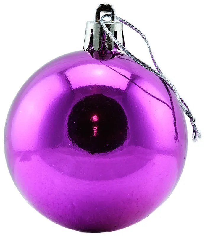 DECOLED Plastové koule, prům. 8 cm, fialové, 12x lesklá, 12x matná
