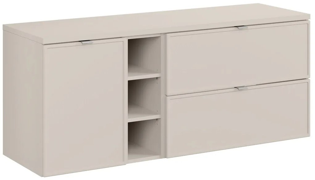 Závesná skrinka Bella Cashmere s doskou 140 cm kašmír