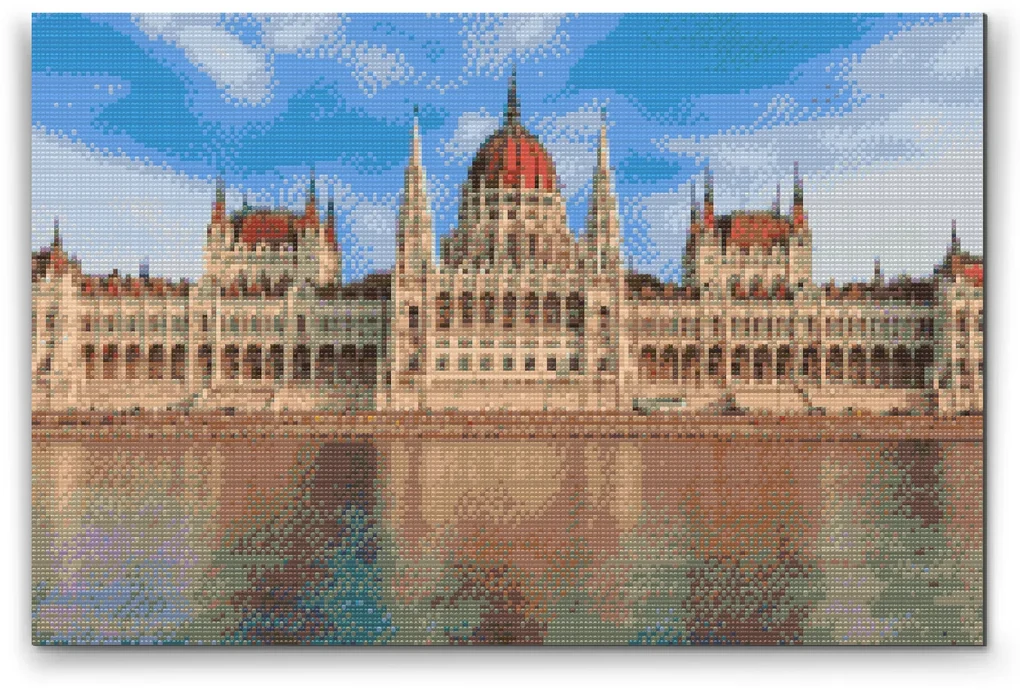 Gario Diamantové maľovanie Budapešť Rozmery: 60 x 40 cm, Rámovanie: Iba zrolované plátno, Diamanty: Štvorcové