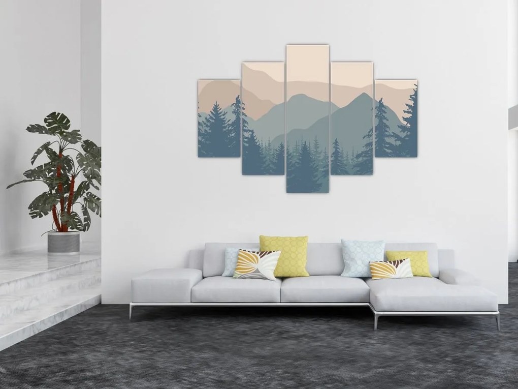 Obraz - Tyrkysové hory N⁰2 (150x105 cm)