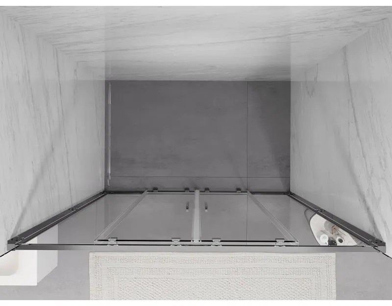 Mexen Exo, 2-krídlové posuvné 140x200 cm, 6mm číre sklo, chrómový profil, 8152-140-000-01-00