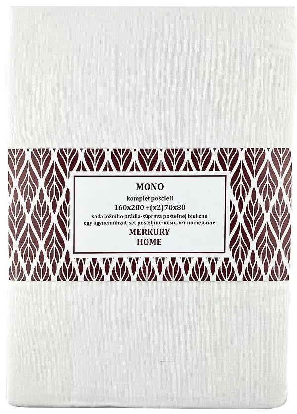 Bavlnená posteľná bielizeň  Mono ecru 160x200 (2) 70x80 Merkury Home