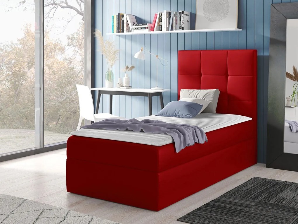 Kontinentálna jednolôžková posteľ Kanvar 2, Strana: ľavá, Rozmer postele: 80x200, Dostupné poťahy: ekokoža Soft 020 (grafit)