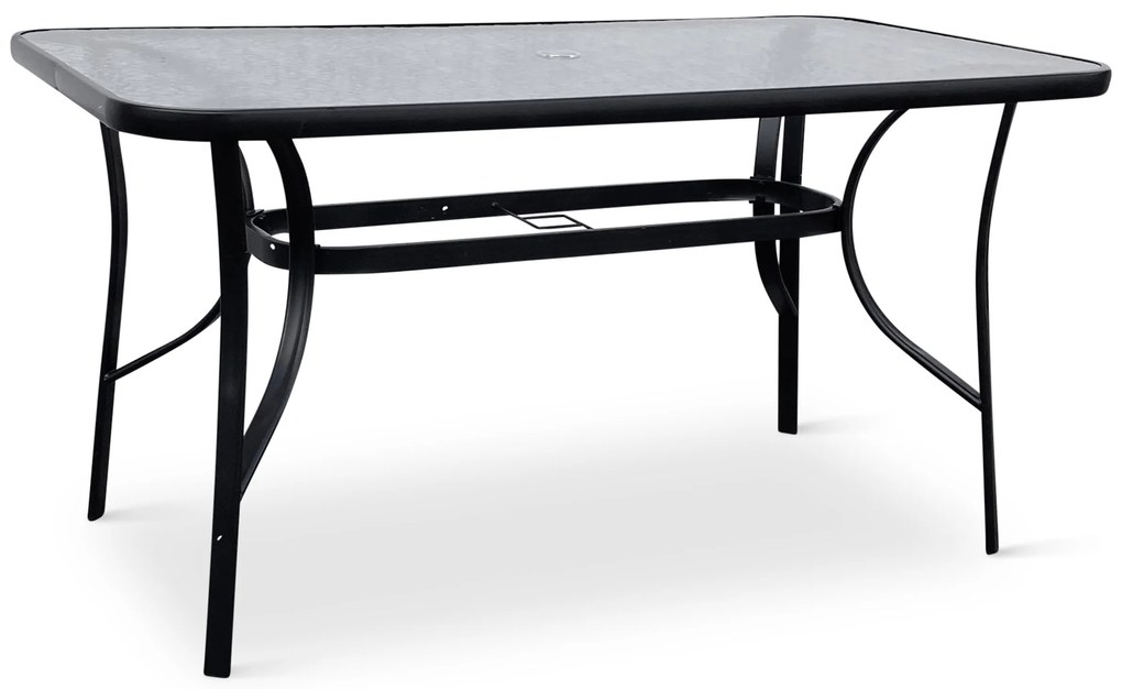 Záhradný jedálenský set Porto 140 cm + 4x kovová stolička Ramada
