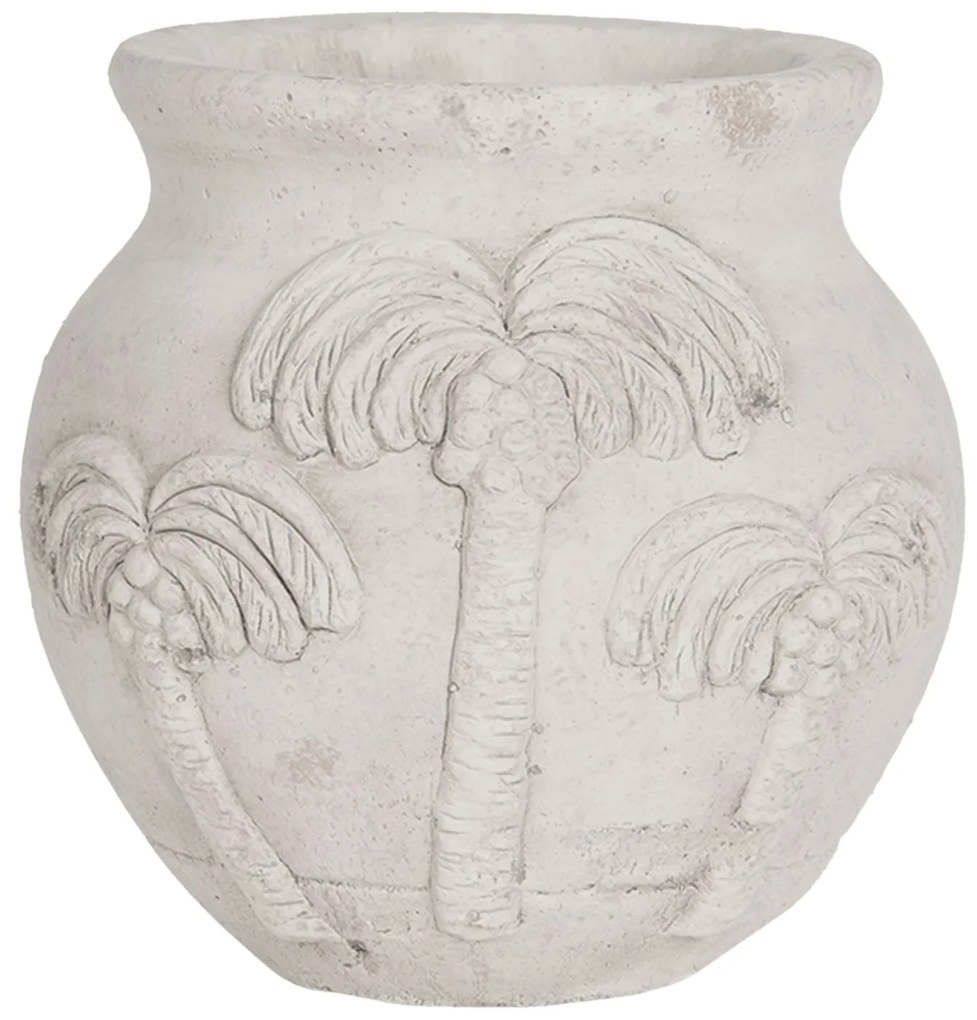 Sivý cementový kvetináč Palmy - Ø 15*14 cm