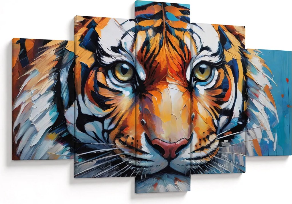 Obraz - Pohľad tigra, maľba (150x105 cm)