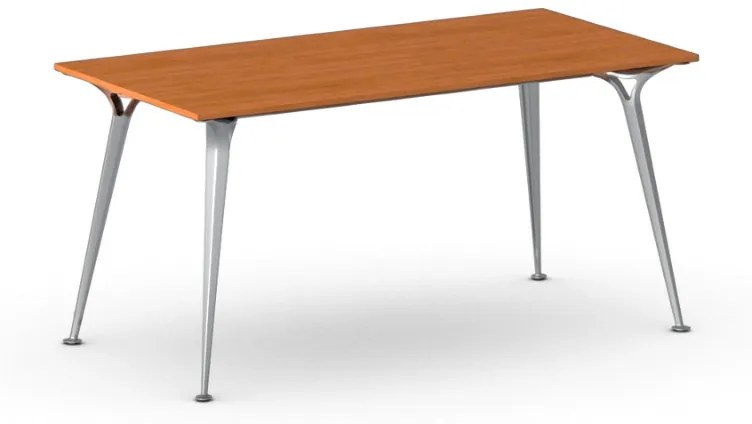 Kancelársky stôl PRIMO ALFA, sivostrieborná podnož, 1600 x 800 mm, čerešňa