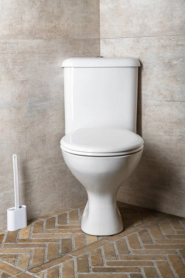 Aqualine Sapho, CLIFTON Rohový WC kombi misa s nádržkou vrátane splachovacej súpravy, biela