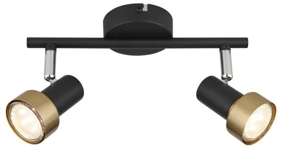 Globo 57917-2G - Bodové svietidlo MASON 2xGU10/25W/230V čierna/zlatá