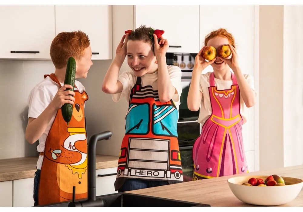 Detská zástera z recyklovanej bavlny Hero - Tiseco Home Studio