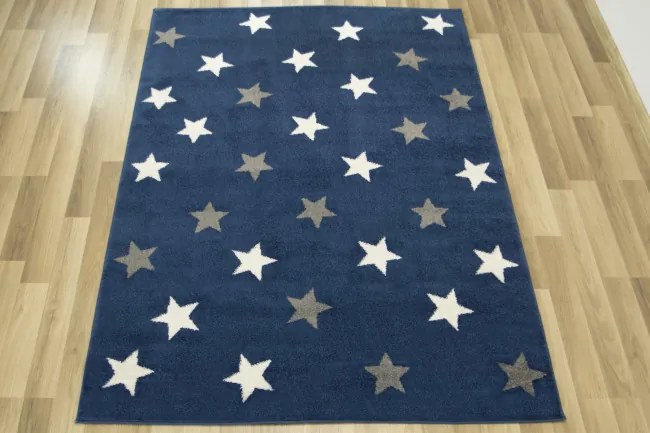 Detský koberec Emily Kids 5767A Hviezdy modrý