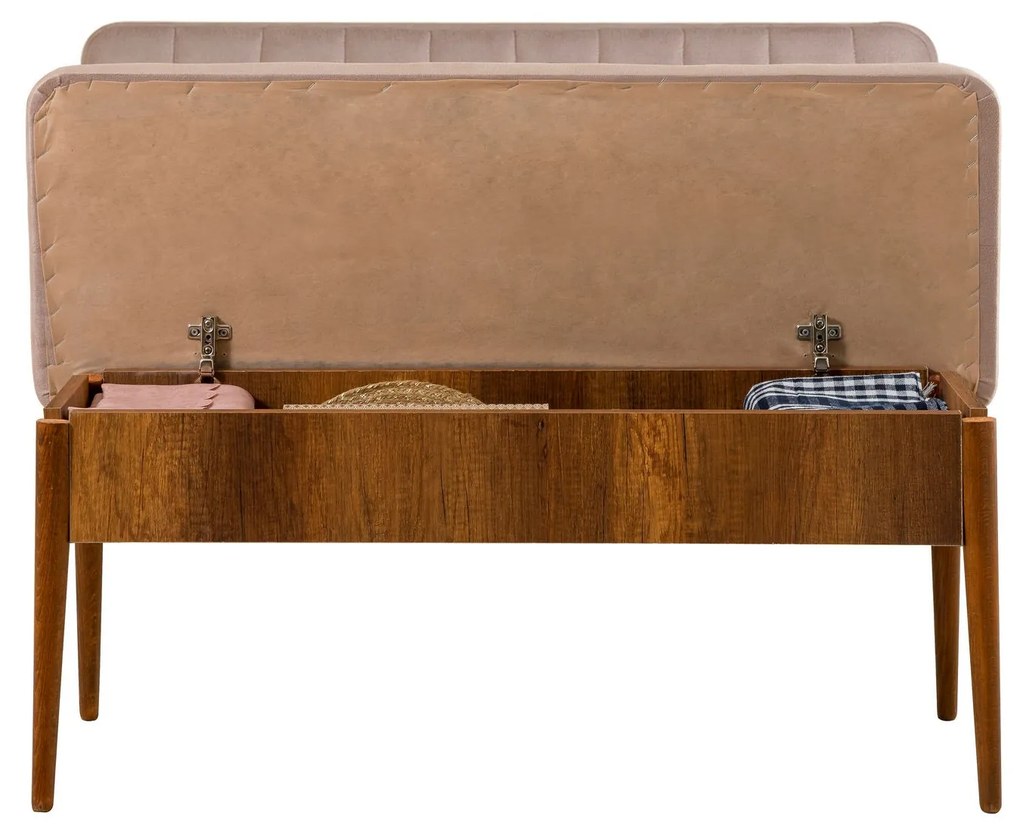 Lavica VINA s úložným priestorom 110 cm orech/béžová