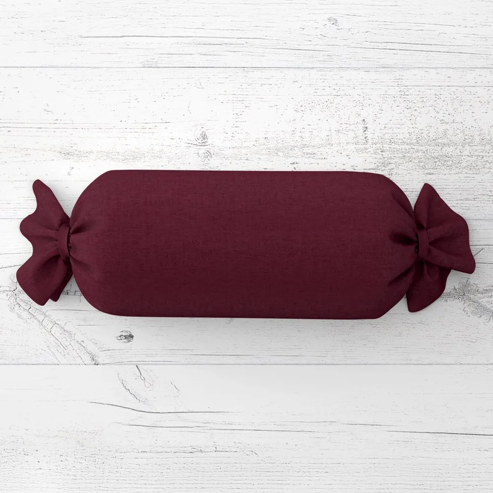 Biante Vankúš valec bonbon Rongo RG-085 Tmavá bordó 15x80 cm