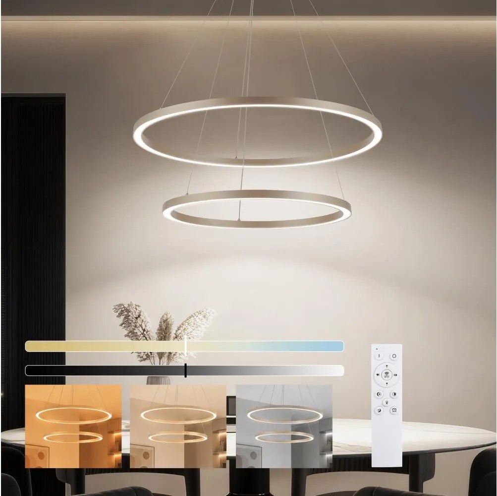 Brilagi - LED stmievateľný luster na lanku PORTOFINO LED/98W/230V pr. 80 cm béžový + DO