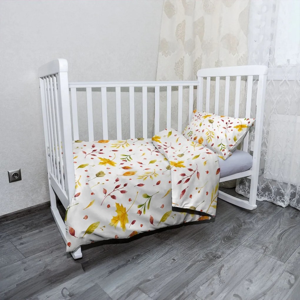 Sablio Mikroplyšové detské obliečky do postieľky Jesenné lístie - 100x135 / 40x60