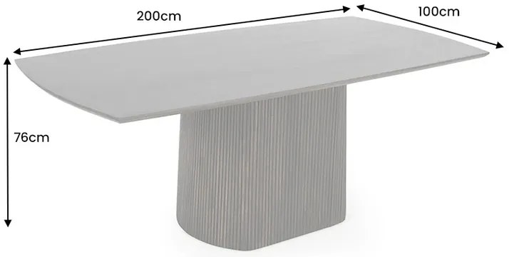 Jedálenský stôl GRAND 200 cm mangové drevo tmavohnedosivý
