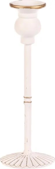 Kovový svietnik 24 cm biely FUP542