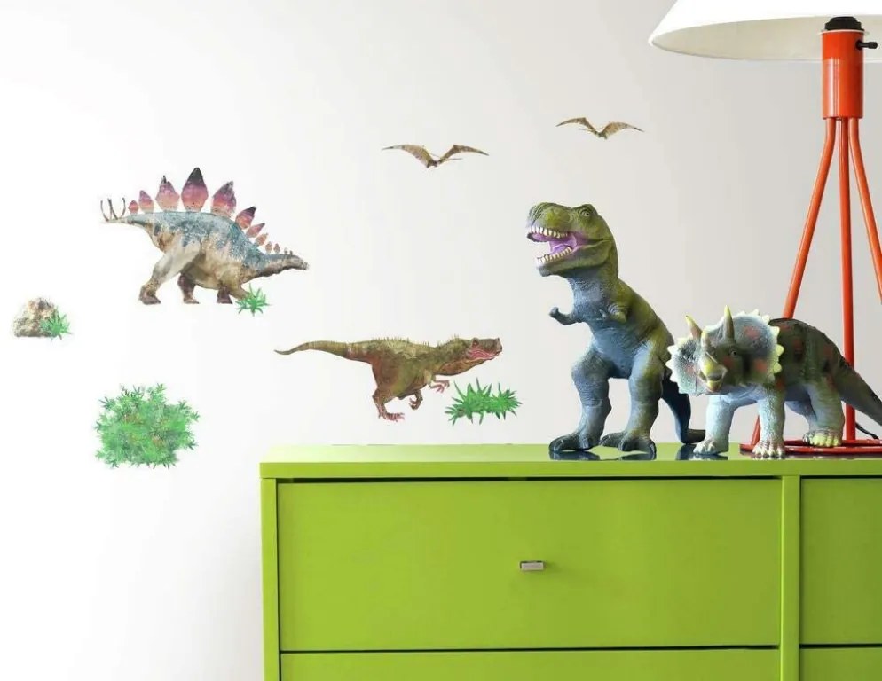 Samolepky na stenu DINOSAURI v štýle akvarelu