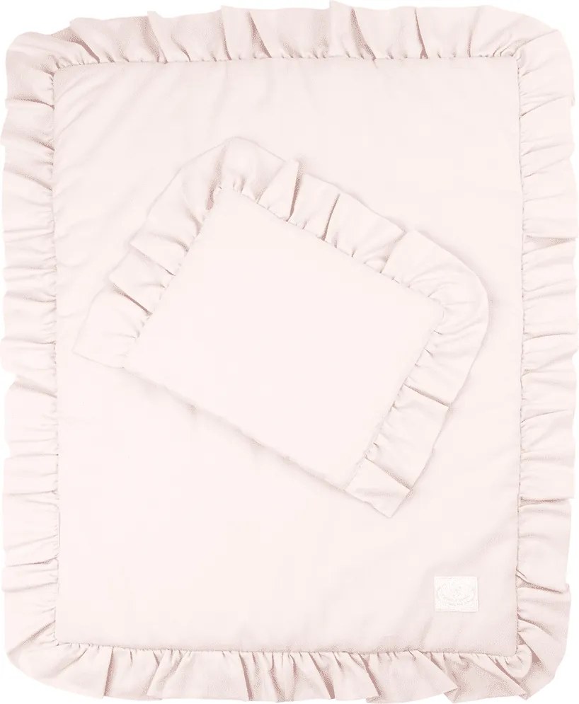 Sada do postieľok s volánom púdrovo ružová 50x65cm