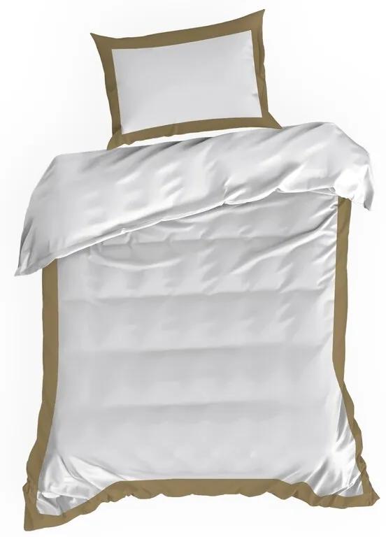 Dekorstudio Exkluzívne posteľné obliečky LAURA - biele so zlatým lémom Rozmer posteľných obliečok: Šírka x Dĺžka: 160x200cm + 2 ks 70x80 cm