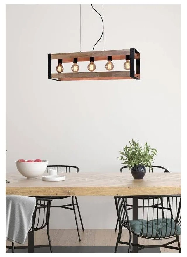 Čierne závesné svietidlo 20x90 cm Varna - Candellux Lighting