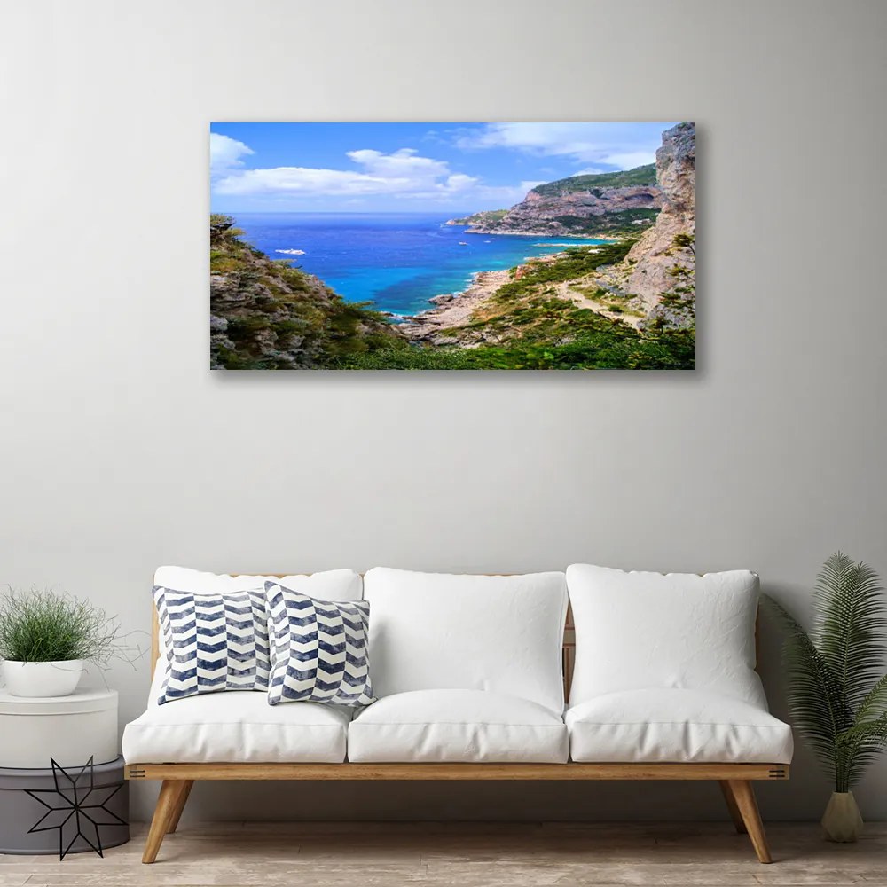 Obraz na plátne More pláž hory príroda 125x50 cm
