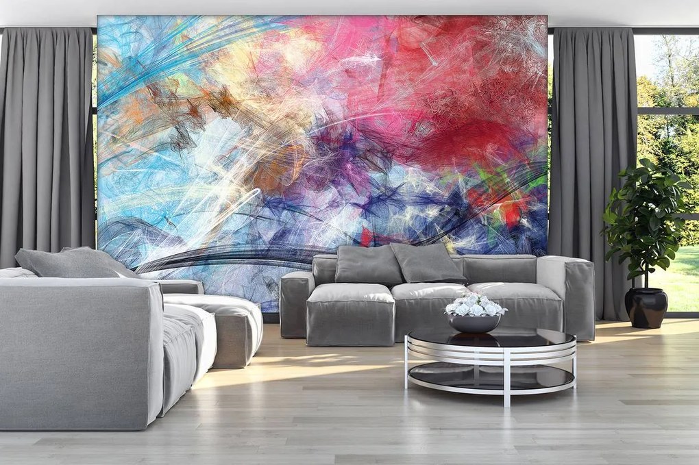 Fototapeta - Náčrt farebných abstrakcii (152,5x104 cm)