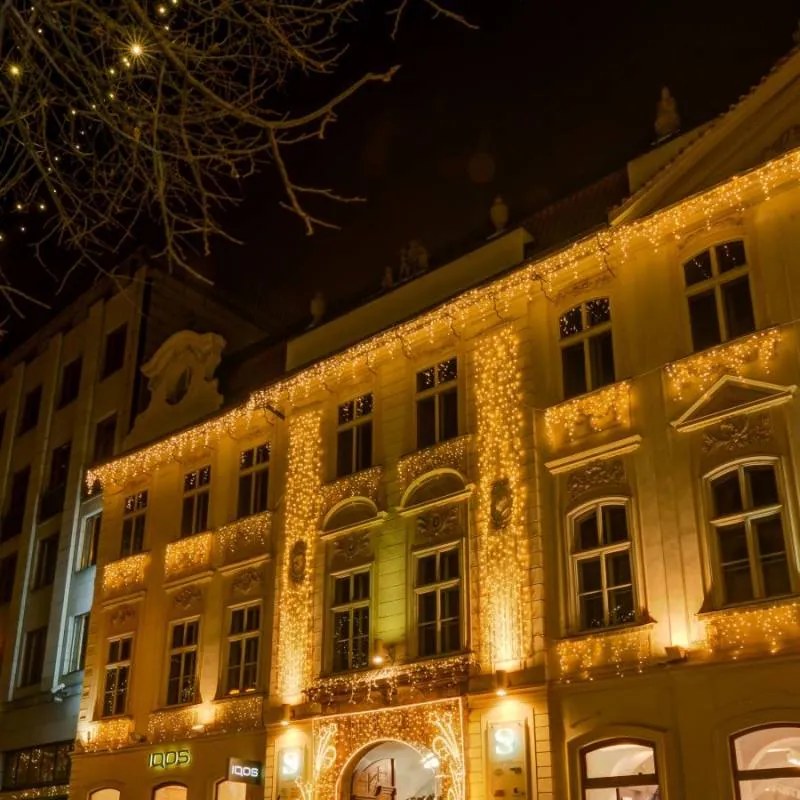 DECOLED LED světelná záclona, 1x12 m, teple bílá, 1200 diod, IP67