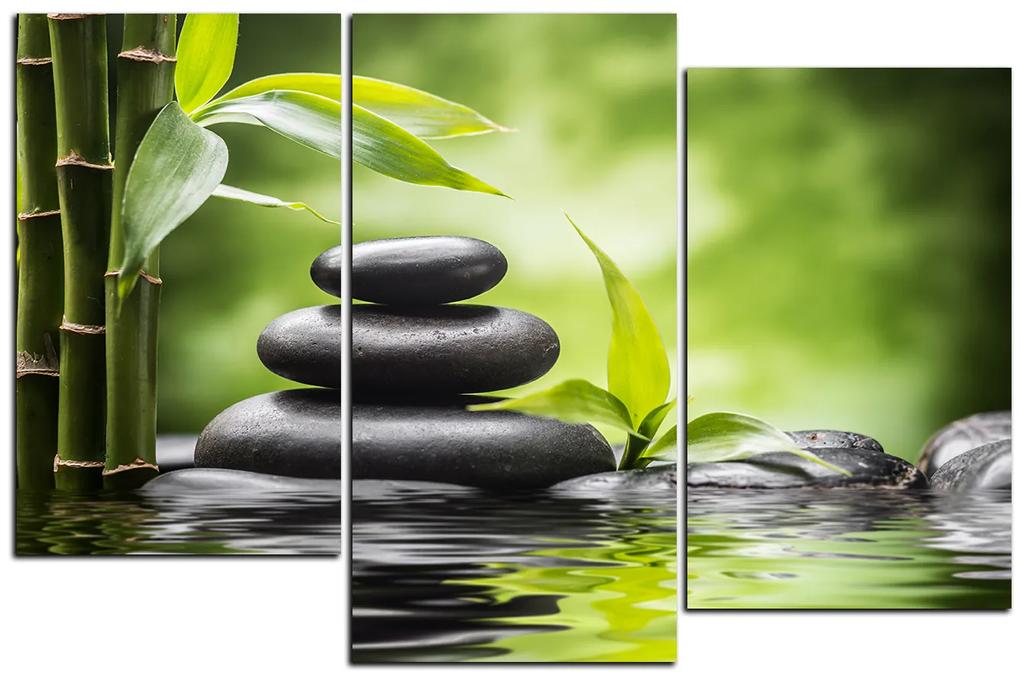 Obraz na plátne - Zen kamene a bambus 1193D (150x100 cm)