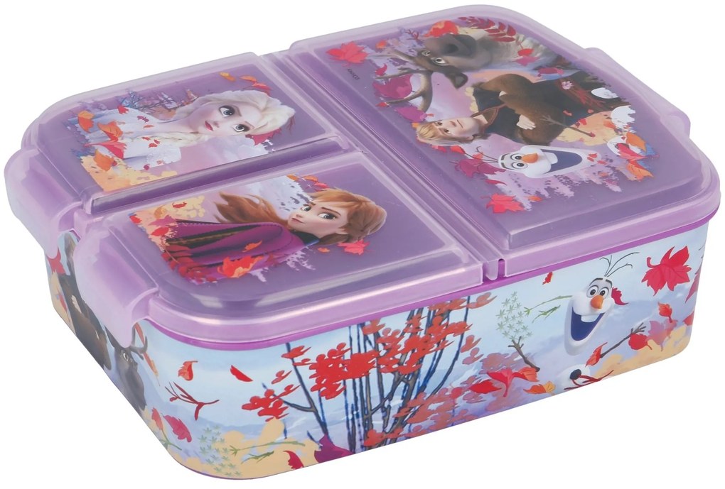 Detský multibox na desiatu Ľadové kráľovstvo II - Frozen II - s 3 priehradkami