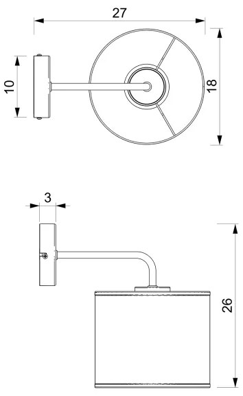 Nástenná lampa LOFT SHADE 1xE27/60W/230V biela/zlatá