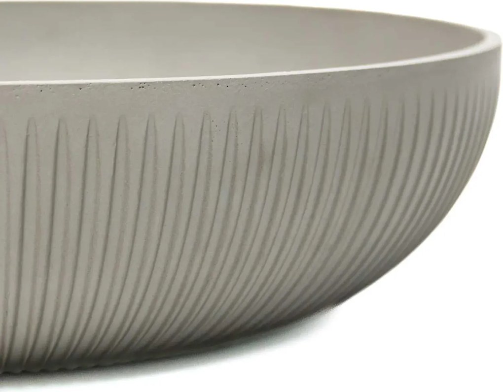 Okrasná miska PLANA, sklolaminát, priemer 34 cm, sivá