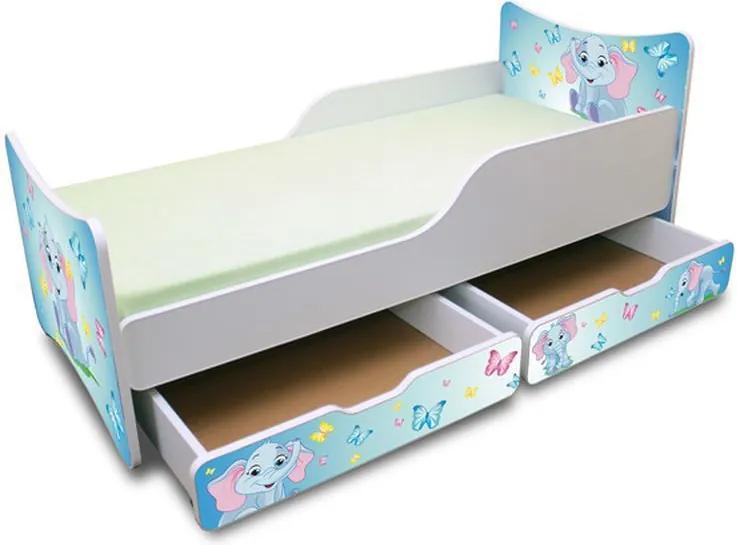 MAXMAX Detská posteľ so zásuvkou 200x90 cm - sloník 200x90 pre všetkých ÁNO