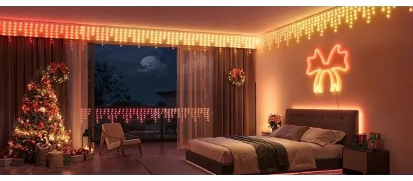 Govee - LED RGBIC Vonkajšia reťaz Smart cencúle 10m Wi-Fi Matter IP65