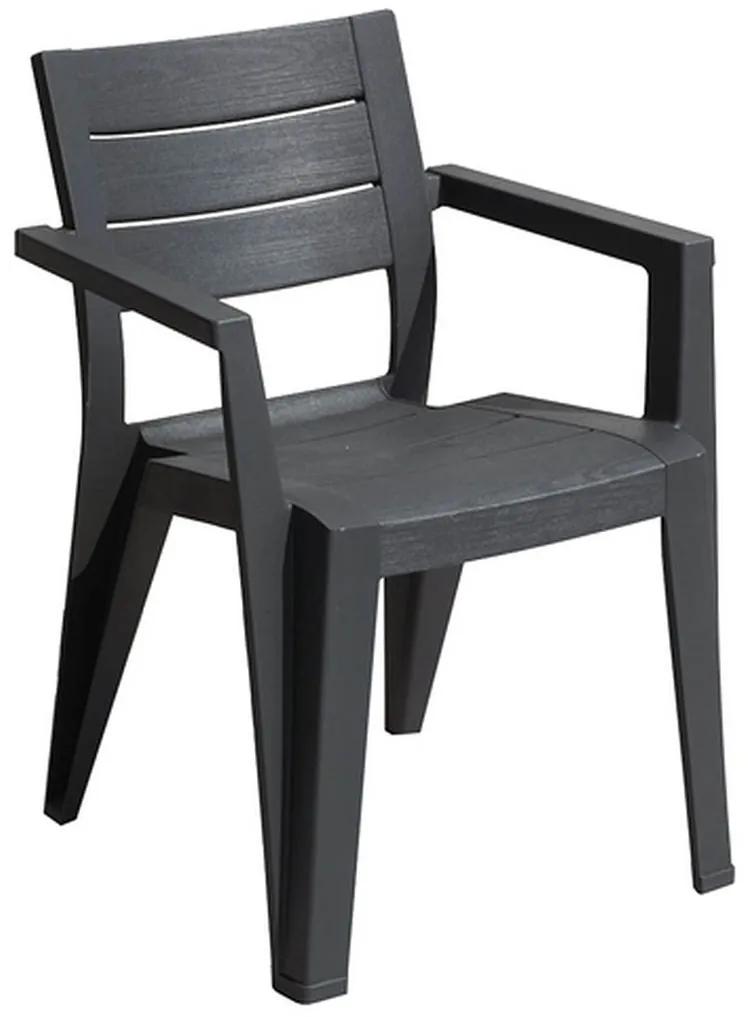 KETER JULIE Záhradná stolička, 61,5 x 58,5 x 79 cm, grafit 17209497