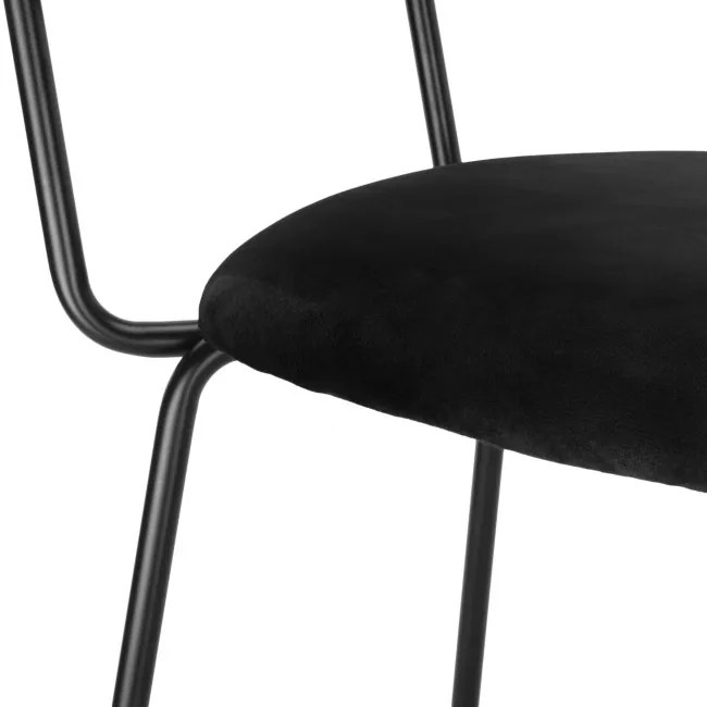 Jedálenská stolička LOUIS zamatová, čierna
