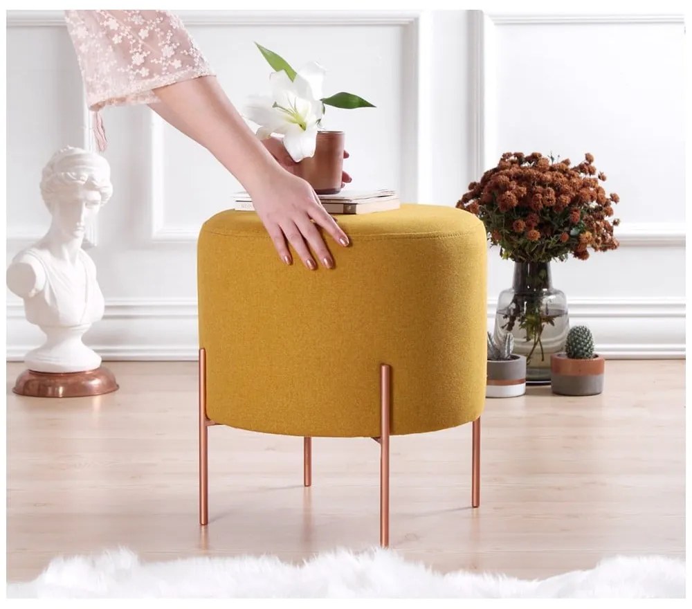 Taburet v horčicovej farbe Copper – Artie