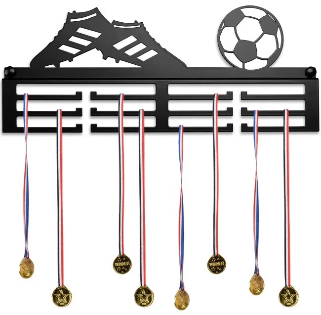 Nástenný vešiak na medaily LOPTA čierny