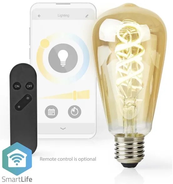Nedis WIFILRT10ST64- stmievateľná LED žiarovka ST64 E27/4,9W/230V Wi-Fi 1800-6500K
