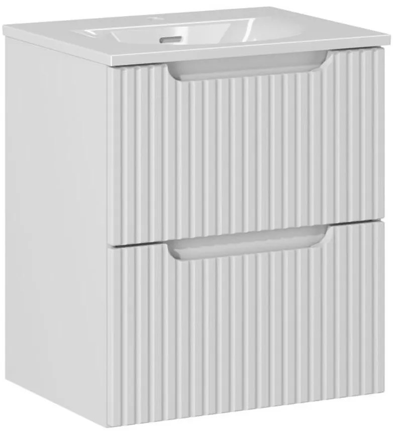 Závesná skrinka Nova White I so zápustným umývadlom 50 cm biela