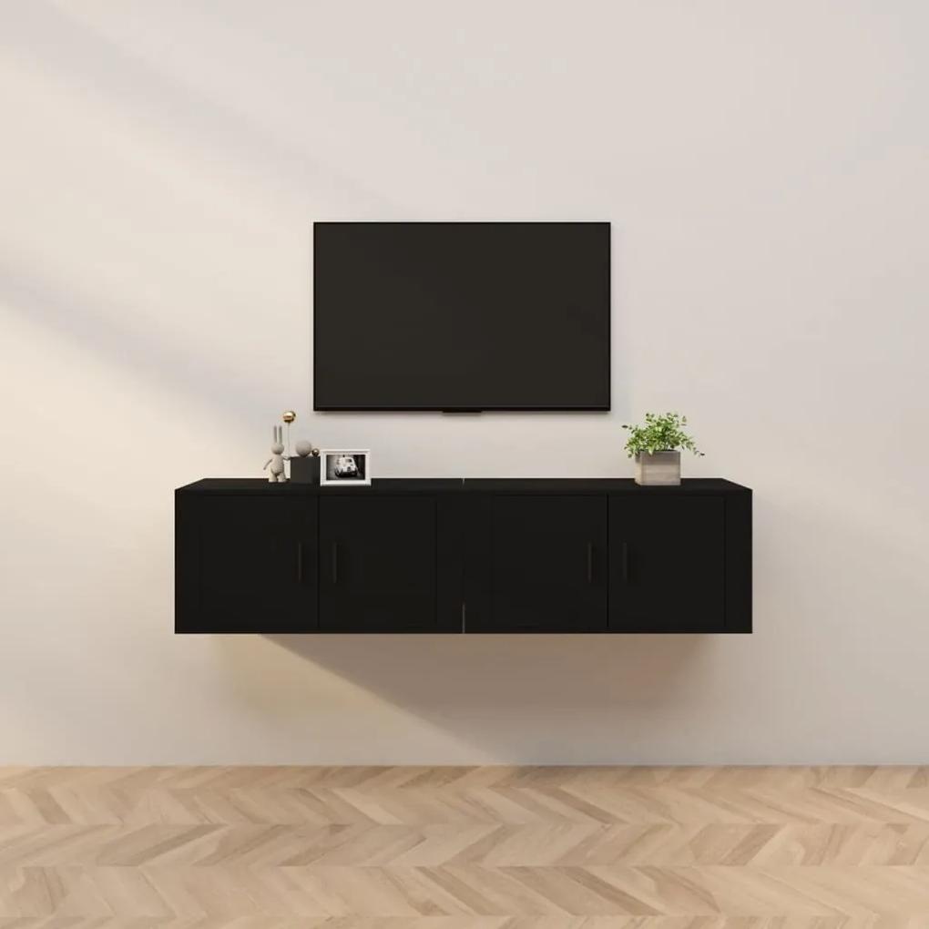 Nástenné TV skrinky 2 ks čierne 80x34,5x40 cm 3188351