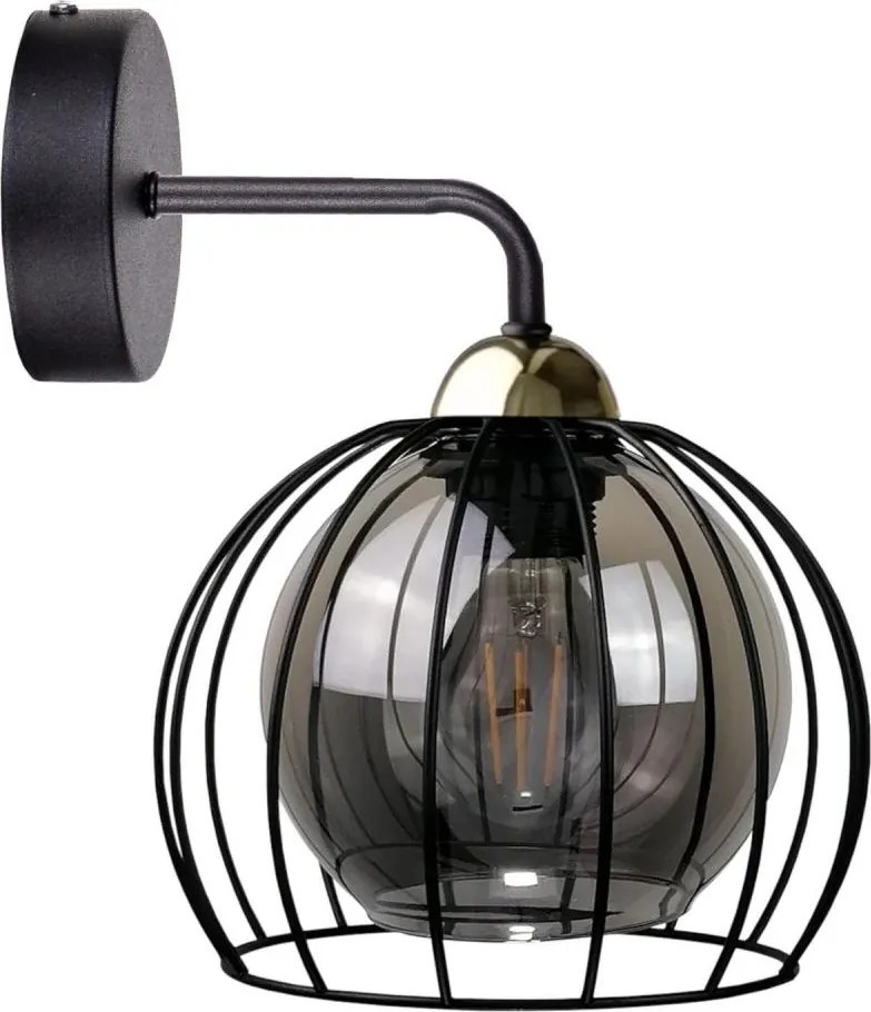 Nástenné svietidlo SOLO BLACK 1xE27/60W/230V čierna/zlatá