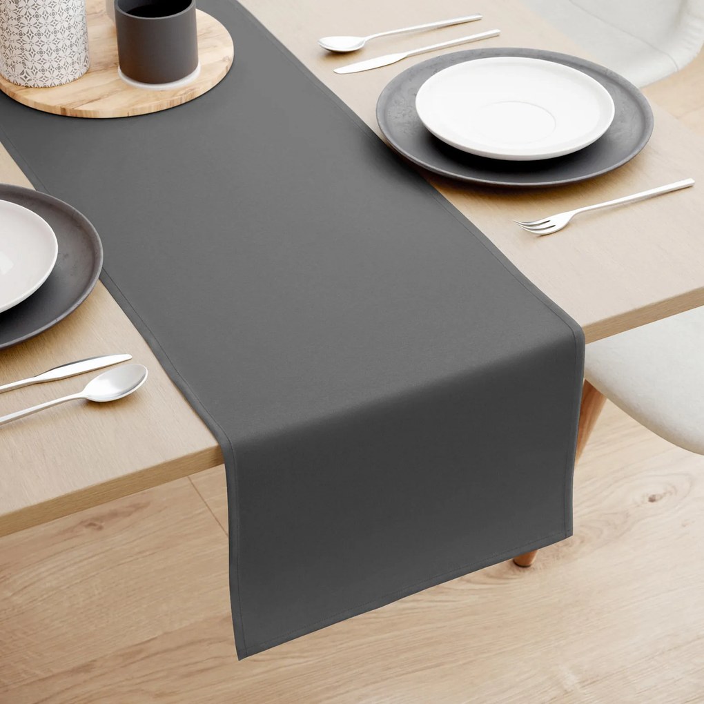 Goldea behúň na stôl 100% bavlnené plátno - tmavo sivý 20x160 cm